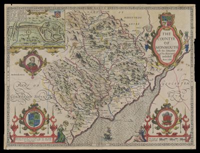 The countye of Monmouth with the sittuation of the Shire-towe Described Ann 1610.