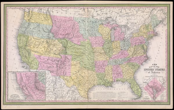 A New Map of the United States of America by J.H. Young