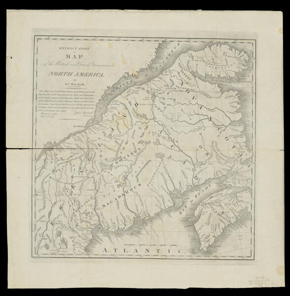 Extract from a Map of the British and French Dominions in North America