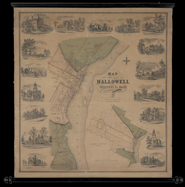 Map of the city of Hallowell Kennebec Co. Maine from actual surveys by D.S. Osborn