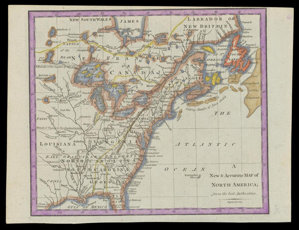 A New & Accurate Map of North America; from the best Authorities.