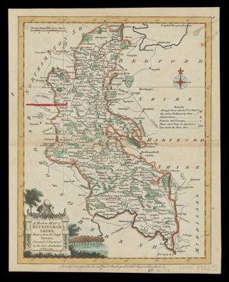 A Modern Map of Buckinghamshire, Drawn from the latest Surveys, Corrected & Improved by the best Authorities. W. Palmer Sculp.