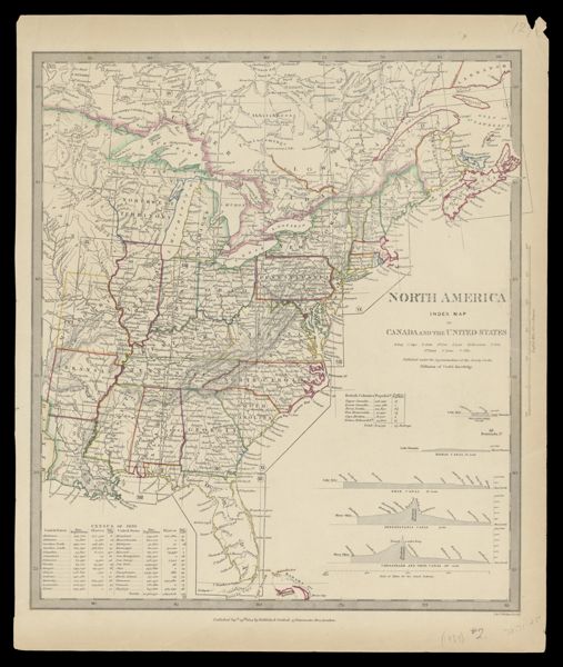 North America Index Map to Canada and the United States