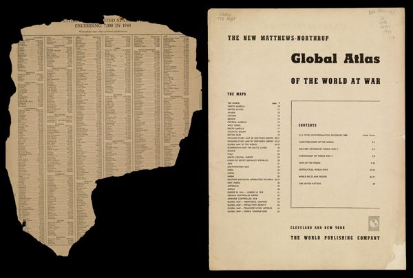 The New Matthews-Northrup Global Atlas of the World at War Cleveland and New York The World Publishing Company [Title page]