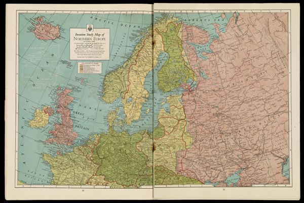 Invasion Study Map of Northern Europe As of July 1, 1944