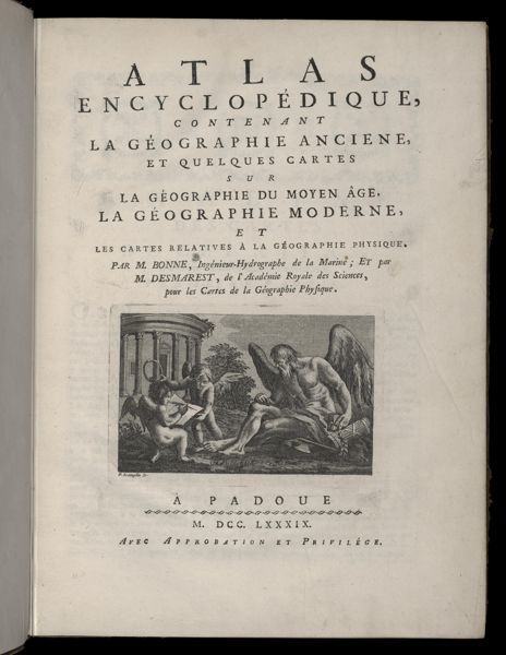 Atlas encyclopédique, contenant la géographie ancienne, et quelques cartes sur la géographie du moyen age, la géographie moderne, et les cartes relatives à la géographie physique [Title page]