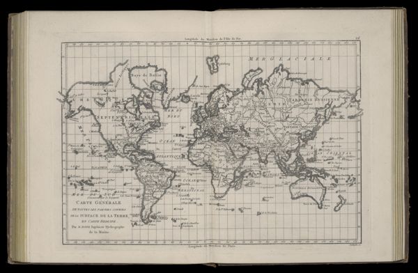 Carte Générale de toutes les parties connues de la Surface de la Terre, en Carte Reduite. Par M. Bonne Ingénieur Hydrographe de la Marine.