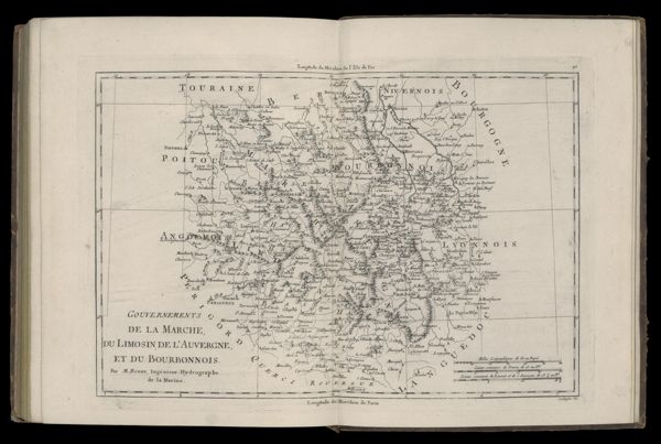 Gouvernements de la Marche, du Limosin de l'Auvergne et du Bourbonnois. Par M. Bonne Ingénieur - Hydrographe de la Marine.