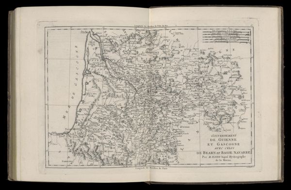 Gouvernement de Guienne et Gascogne avec celui de Bearn et Basse Navarre. Par M. Bonne Ingenr. Hydrographe de la Marine.