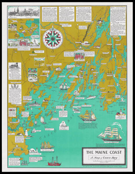 The Maine Coast, a Map of Casco Bay