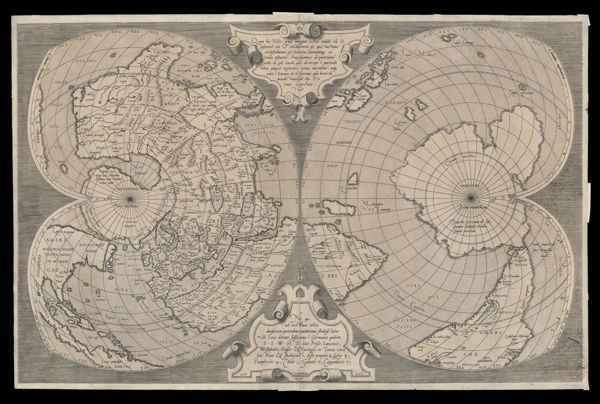 Quam hic vides orbis imagine lector cadide ea vt posteriore ita & emedatiorem ijs que hactenus circuferebantur esse America sarmatiaque ac India testantur ...