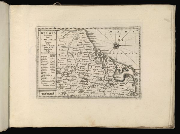 Belgio Descritto Dal P. Coronelli Numero delle Citta', e Castelli delle XVII. Provincie della Germania Inferiore