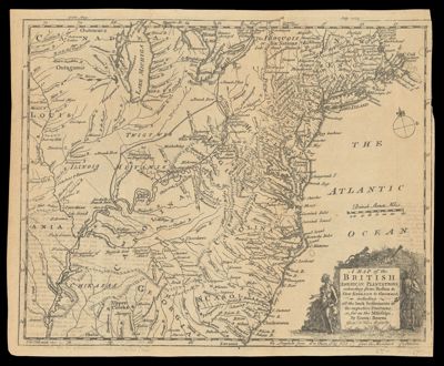 A map of the British American plantations, extending from Boston in New England to Georgia : including all the back settlements in the respective provinces, as far as the Mississipi.