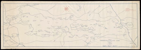 Map of Cobbosseecontee Lake, Maine