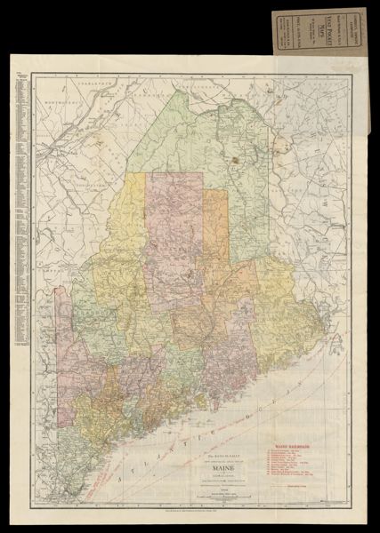 The Rand-McNally New Commercial Atlas Map of Maine