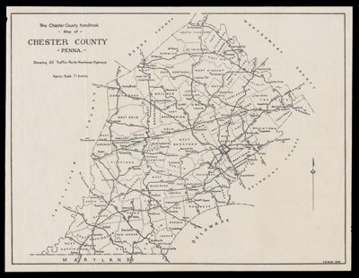 The Chester County Hanbook Map of Chester County Penna. : Showing All Traffic-Route-Numbered Highways