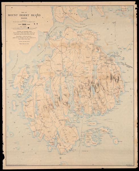 Map of Mount Desert Island, Maine