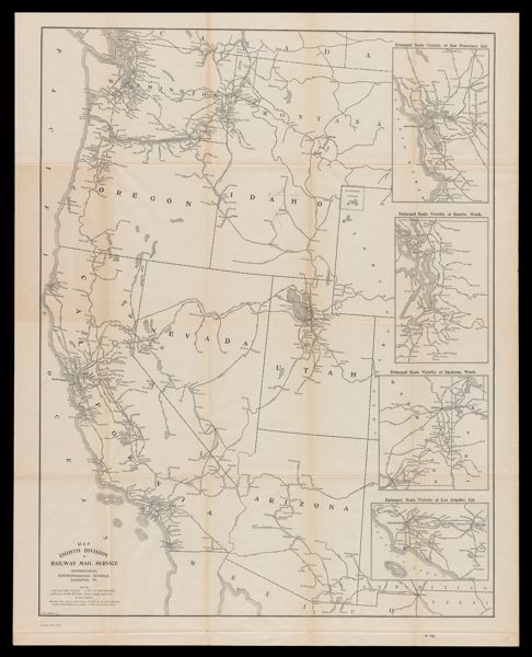 Map Eighth Division railway mail service