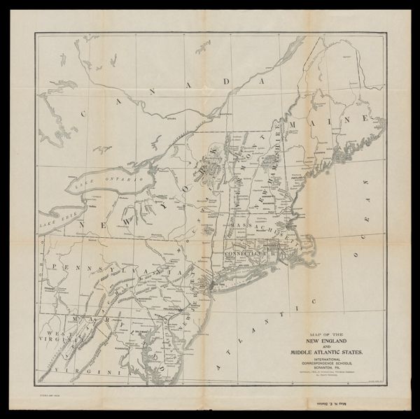 Map of the New England and Middle Atlantic States