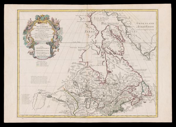 Carte du Canada qui comprend la partie septentrionale des Etats Unis d'Amérique