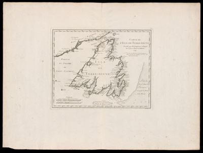 Carte de l'isle de Terre-neuve dressee par N.B. Ingenieur au Depost des cartes et plans de la marine.