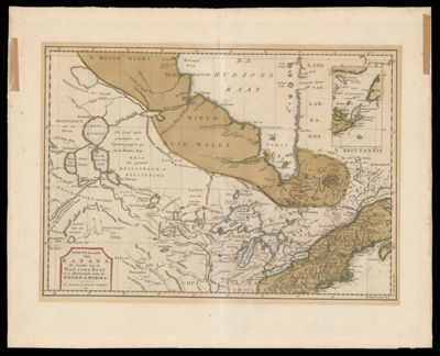 Nieuwe Kaart van Kanada de Landen aan de Hudsons-Baay en de Noordwestelyke deelen van Noord-Amerika