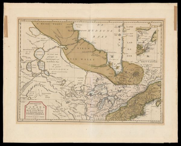 Nieuwe Kaart van Kanada de Landen aan de Hudsons-Baay en de Noordwestelyke deelen van Noord-Amerika