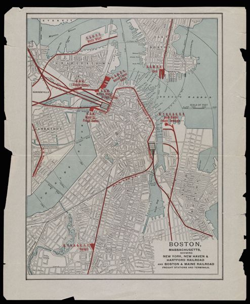 Boston, Massachusetts, showing New York, New Have & Hartford Railroad and Boston & Maine Railroad freight stations and terminals