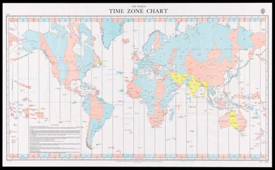 The world, time zone chart