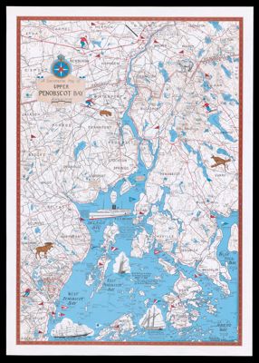 A Decorative Map of Upper Penobscot Bay