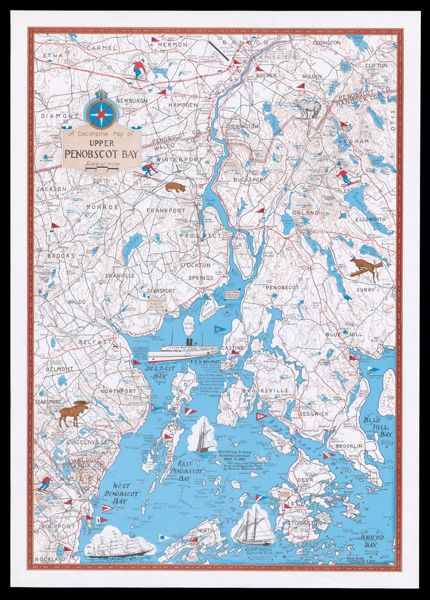 A Decorative Map of Upper Penobscot Bay