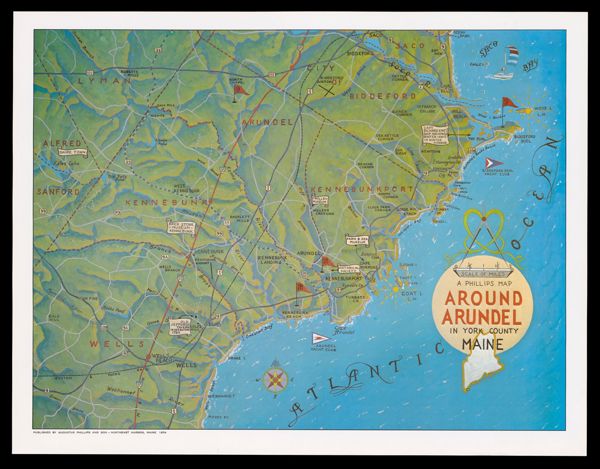 A Phillips Map Around Arundel in York County Maine