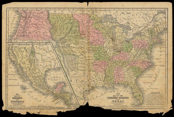 Map of the United States and Texas; Map of Mexico and Guatimala.