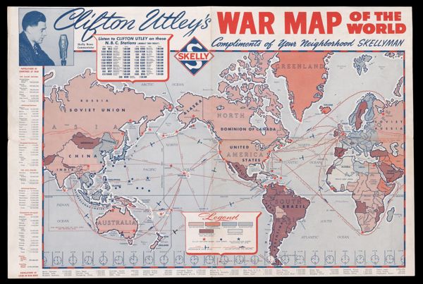 Clifton Utley's war map of the world / compliments of your local Skellyman