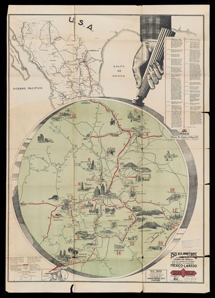 150 kilometros alrededor de la Ciudad de México : con los lugares de interes que visitar y la carretera México-Laredo.