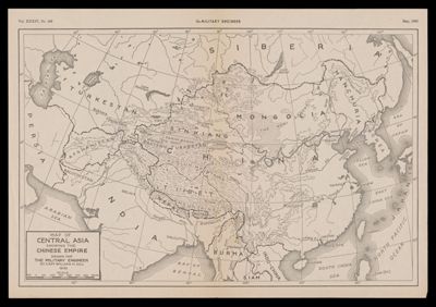 Map of central Asia showing the Chinese empire