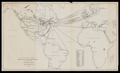 Principal rail and steamship routes to and from Portland, Maine