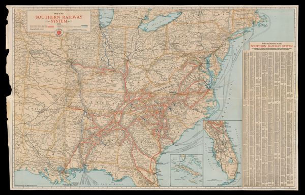 Map of the Southern Railway System 1930