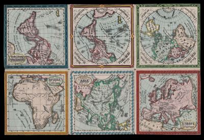 [6 maps on single sheet: America, Europe, Asia, West Semi-Circle, East Semi-Circle]