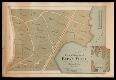 Plan of Heights of Buena Vista near terminus of Mt. Desert branch of M.C.R.R., Hancock, Me. laid out by Joseph H. Curtis, landscape engineer, from surveys by J.G. Kelley