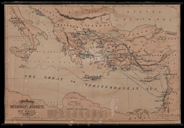 Tunison's new map of the missionary journeys of St. Paul