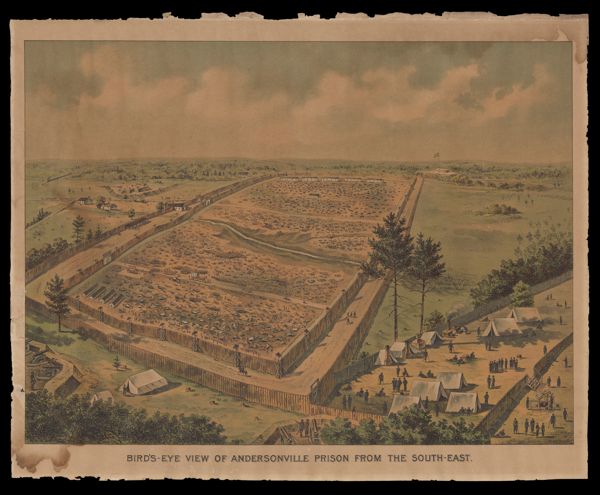 Birds-Eye View of Andersonville Prison from the south-east