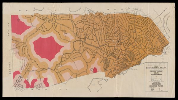 Plan of Brookline, Mass. for use in connection with the pamphlet Minimum Rates on Dwelling Property April, 1928