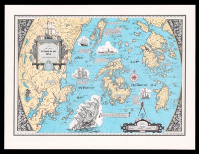 A map of Penobscot Bay and approaches