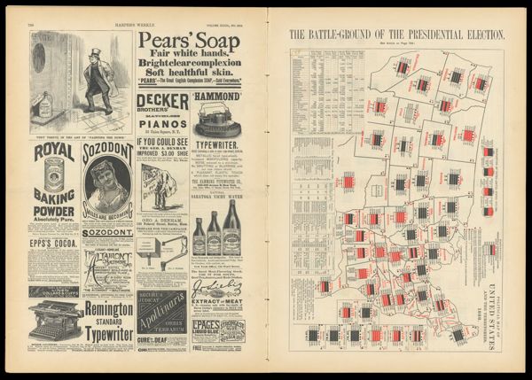 Political Map of the United States and the Territories, 1888.