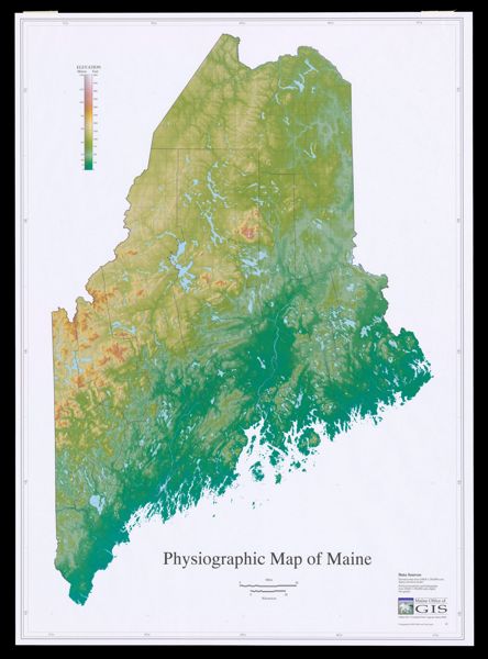 Physiographic map of Maine