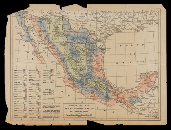 Agricultural Map : National Railways of Mexico and Operated Lines