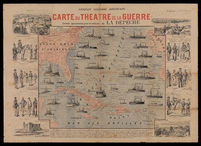 Conflit Hispano Americain : Carte du Theatre de la Guerre / Dressee Specialement pour les Lecteurs de La Depeche