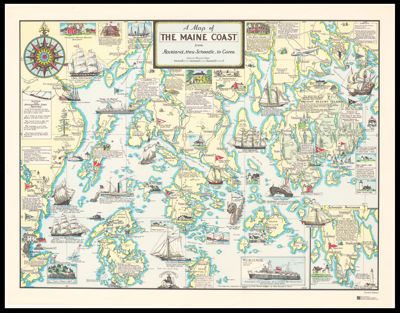 Map of the Maine Coast from Rockland, thru Schoodic, to Corea