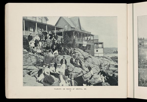 Tourists on rocks at Bristol, Me.